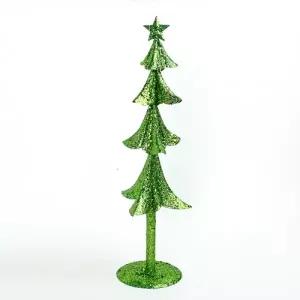 메탈 샤인 크리스마스장식(그린) 미니트리 성탄장식