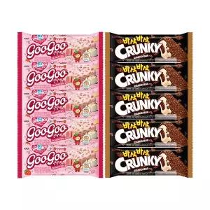 [롯데웰푸드]구구바 스트로베리 크림치즈x5+크런키바x5