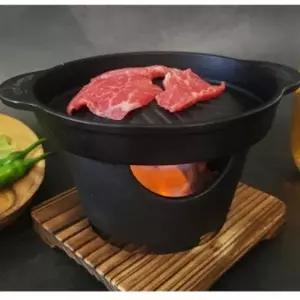 클래식 통주물 화로세트 1인 무쇠 워머받침대 캠핑 취사 1인화로 직화냄비