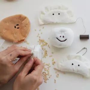 만두 핫팩 인형 손난로 키링 만들기 DIY 재료 [천연 곡물 현미 전자레인지 주