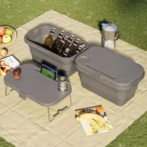 [골드스마일]접이식 피크닉 바스켓 테이블 바구니 수납 캠핑 낚시