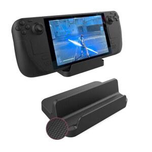 밸브 스팀 덱 콘솔 도크 액세서리 휴대용 게임용 PC 홀더 게임패드 마운트 브래킷용 Ngaantyun 스탠드 베이스 - 블랙