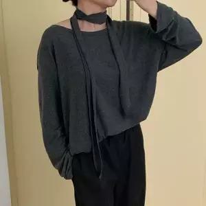 [하프클럽/]빅사이즈 512 홀릭보트넥스카프긴팔티 DMOT535