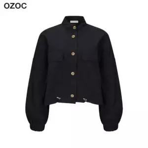 [오조크] 반하이넥 밑단 스트링 점퍼