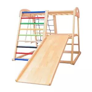 원목 미끄럼틀 스윙 클라이밍 실내용 놀이터 정글짐 아기 유아 어린이 가정용 조합 놀이대