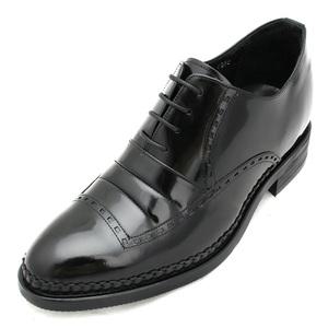 3.5cm~12cm 키높이 조절가능 천연면피소가죽 맞춤수제화 DS-22401(BK)