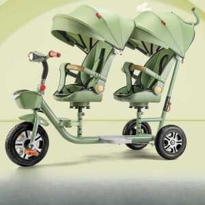 쌍둥이 유모차 자전거 회전 마주보는 아기 유아 선물
