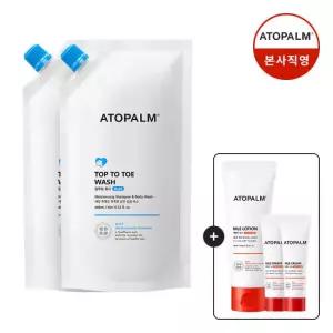 [아토팜] 탑투토워시 400ml(리필)X2 (증정)MLE크림 8ml*2+MLE로션 60ml 1/12~18