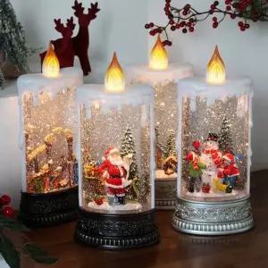 [텐바이텐]설렘하우스 크리스마스 워터볼 타원 산타 촛대 대형 오르골