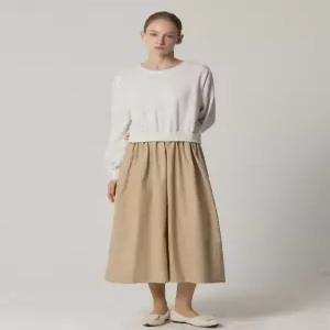 [쉬즈미스][오조크(OZOC)] 기모 맨투맨 레이어드 롱 원피스 (택가격 108000원)