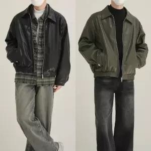 [라일리의류] Rly 숏 집업 항공잠바 비건 루즈핏 남성용 블루종