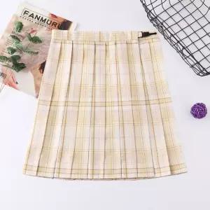 레몬크림 교복 학생복 교복치마 체크패턴 기장선택 (WFKC2U1)