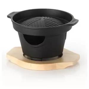 리빙아트 무쇠 미니화로 17cm 고기판 화로 화구 구이그릴팬 그릴 주물 가정용로 캠핑로 불판 개인로 감성용