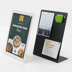 명찰 L형 스틸 스탠딩 보드판 A5 자석부착가능 안내판 메모 보드 칠판 다용도 게시 가정용 안내