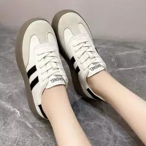 여성 여자 캔버스화 귀여운 운동화 통굽 배색 포인트