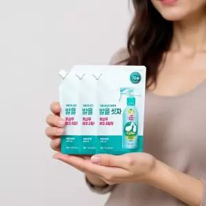 온더바디 코튼풋 발을씻자 풋샴푸 레몬향 리필 500ml 4개 발세정제 풋케어