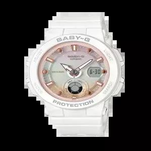 [지샥(BABY-G)] 베이비 지 BGA-250-7A2DR 비치 트래블러시리즈 캐주얼시계 화이트 핑크 포인트