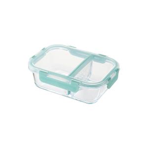 [본사직영] 락앤락 2칸 유리 밀폐용기 직사각 860ml (LLG457)