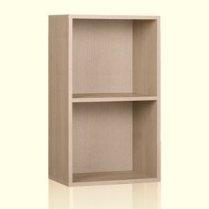 대주기획 A4수납 2단책장(DIY) 워시오크색 2단책꽂이 공간박스