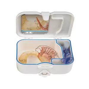 틀니보관함 고급/ 틀니 교정 유지장치 세척 세정제 부분 의치 보관 투명 치아 교정기 마우스피스 세정 통