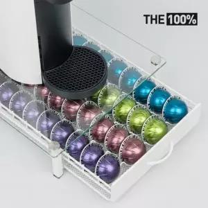 [텐바이텐]버츄오 호환 캡슐 커피 보관함 강화유리 서랍형 40구 화이트