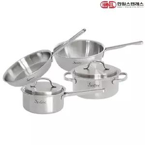 [한일STS] 스플릿 통5중 인덕션가능 스텐레스 후라이팬 냄비세트 4종A(편16+양18+후20+궁20)