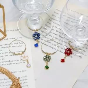 [텐바이텐]크리스탈 플라워 와인마커세트(4P) 와인참