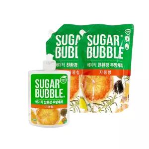슈가버블 친환경 주방세제 자몽 용기 470ml 1개 + 리필 1.2L 2개