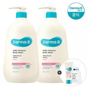 [공식] 더마비 데일리 모이스처 (대용량) 바디워시 (프레쉬피치) 880ml x2개+(랜덤견본)튜브+3매