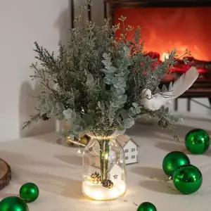 [텐바이텐]크리스마스 장식 화병 LED 스노우유카리 set 37cm (DIY)