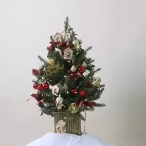 [텐바이텐]비솜 엔젤 60cm 트리 풀세트 앤틱 완제품 녹색 하우스 전구 캡 크리