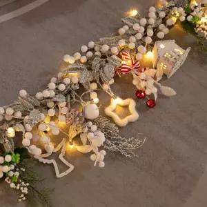 [텐바이텐]크리스마스 가랜드 벽장식 LED 눈송이 폼폼 램프 180cm (DIY)