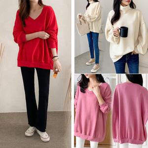 빅사이즈 여성의류 기모 롱 티셔츠 긴팔 폴라 맨투맨