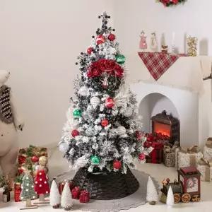 [텐바이텐]크리스마스 스노우 트리 장식 풀세트 할리퀸글로시 150cm 양면