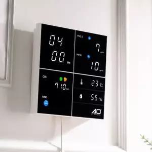 [텐바이텐]국산 플라이토 AO LED 미세먼지 측정기 온습도 벽시계