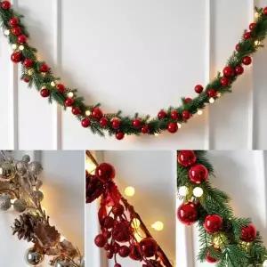 [텐바이텐]북유럽 고급 크리스마스 가렌드 전구 장식 3type 샴페인 레드 구슬 2