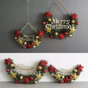 [텐바이텐]북유럽 크리스마스 별 오너먼트 미니 반달 리스 2size 28cm 33cm 도