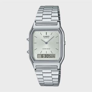 CASIO 카시오 AQ-230A-7A 아날로그 듀얼 전자시계 실버