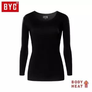 ONM BYC 여성 보디히트 베이직 U넥 긴팔티 DOLS7024 검정