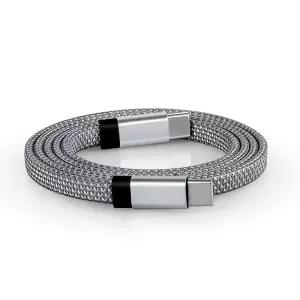 MAGTAME 정품 마그네틱 60W 초고속 충전 케이블 C TO C 1.5M 납작 데이터 전송 맥테임