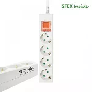 스펙스 자동소화 멀티탭 메인스위치 4구 3m