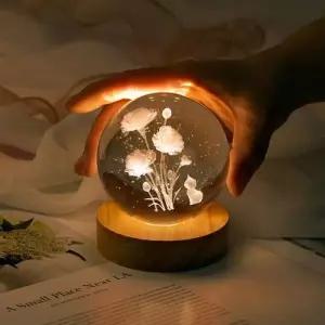 [텐바이텐]어버이날 카네이션 크리스탈볼 수정구슬 조명 LED조명