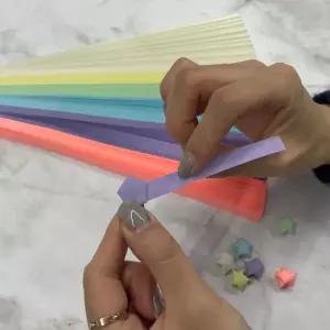 마카롱 별접기 별종이 6종 세트 종이별접기 별종이 별접기 별색종이