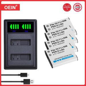 Li-50B 충전식 리튬 이온 배터리 올림푸스 Mju 1020 SP-800UZ 러스 u 리코 CX3 CX4 D-LI92 1400mAh 4개