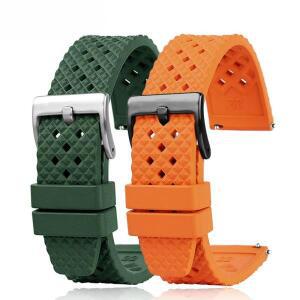 하이 퀄리티 불소 고무 남성용 시계 밴드 세이코 롤렉스 오메가 티쏘 MIDO IWC 퀵릴리즈 통기성 스트랩 20m