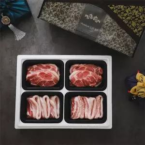 [산지직송] 강원도 1등급 국내산 돼지고기 선물세트 4구 2호 2kg(삼겹살500gx2팩/목살500gx2팩)