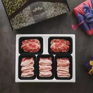 [산지직송] 강원도 1등급 국내산 돼지고기 선물세트 5구 2호 2.5kg(삼겹살500gx3팩/목살500gx2팩)