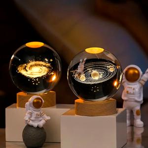 코스모스 LED 수정구 무드등 태양계 은하수 달 인테리어 조명 집들이 선물