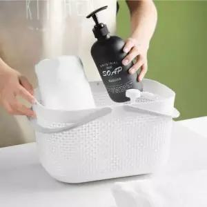 [텐바이텐]라탄 패턴 휴대용 목욕바구니 욕실바구니 화장실 수납 바스켓