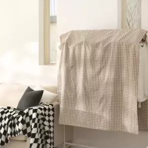 [텐바이텐]깅엄체크 베이지 행거 가리개 2size